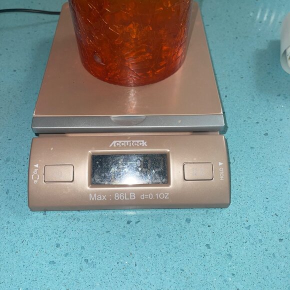 Blenko Amberina Crackle Glass Hurricane Shades Set of 2 Flaws Read - Picture 10 of 12